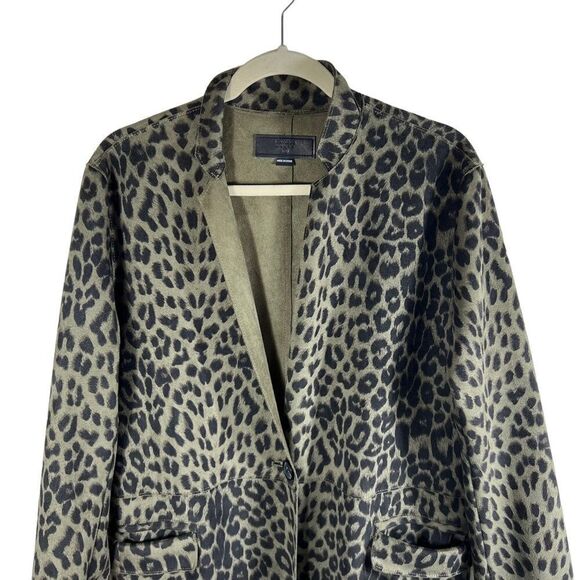 BlankNYC Lush Olive Green Animal Print Faux Suede Jacket - Picture 7 of 12